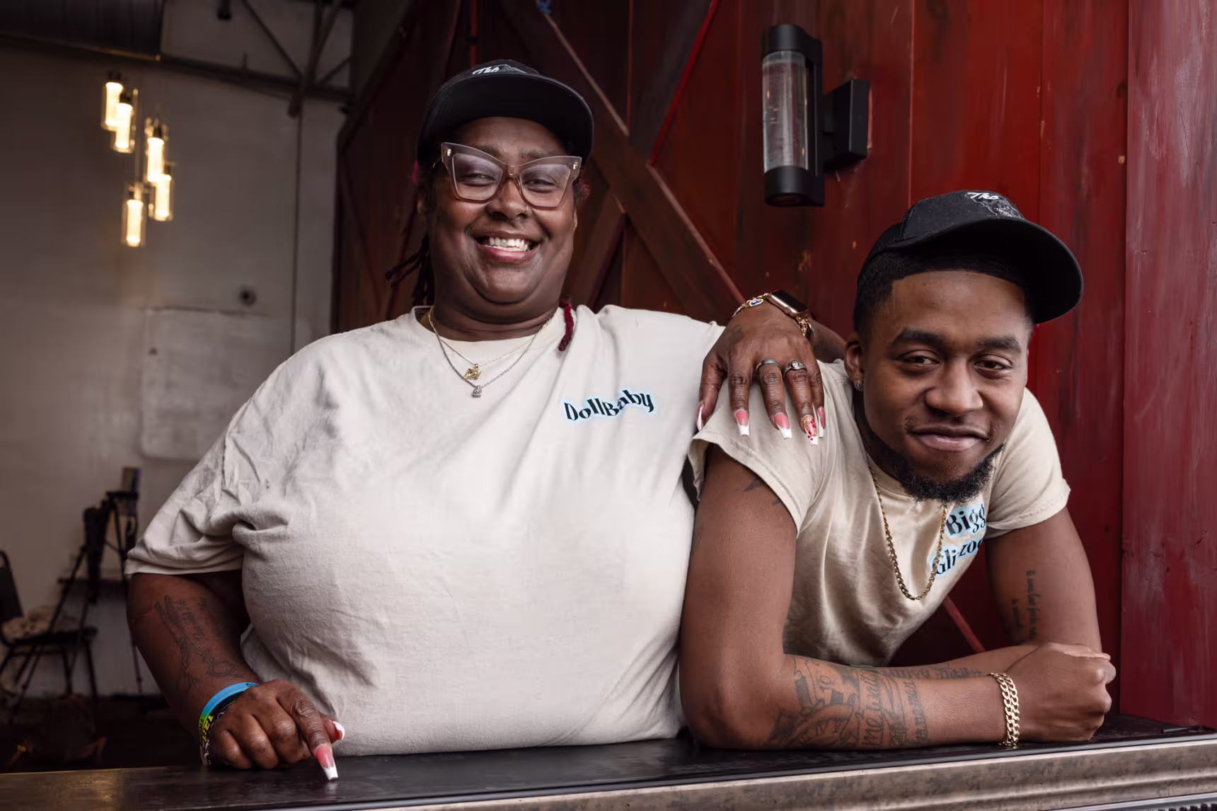 Donna Dawson, CEO and founder of line dancing group TruKuntry Steppas, and her son, Deonte Wilson.