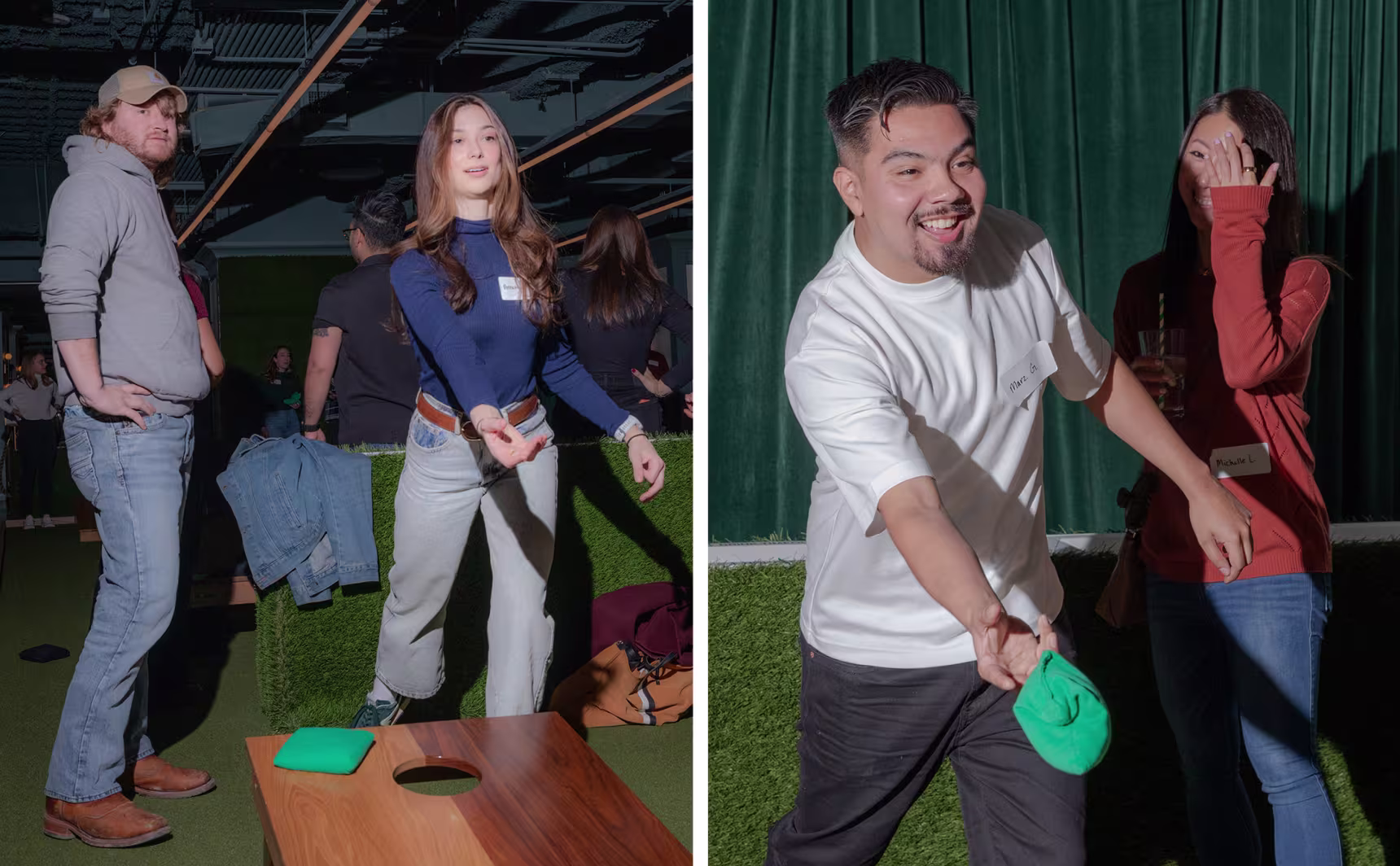 A cornhole speed dating event in Manhattan’s financial district
