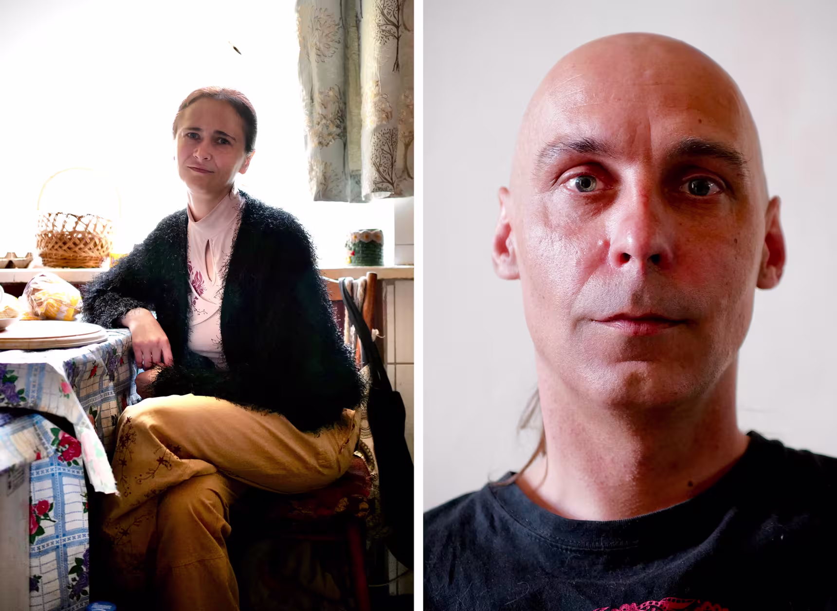 Vasylyna Duman, left, and her husband, Yevhen Shybalov.