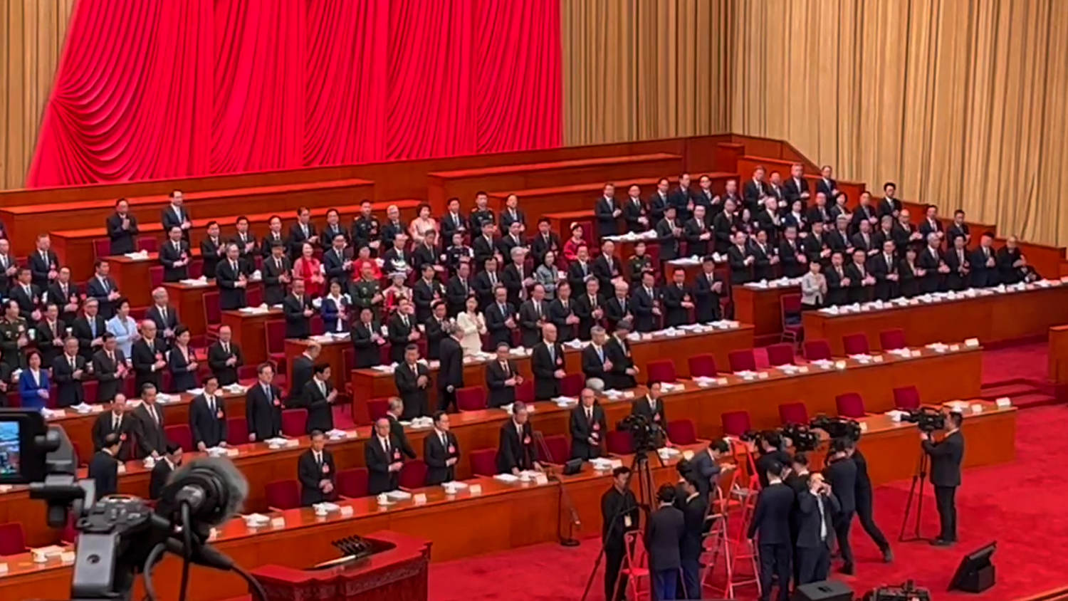 Chinese officials take the stage as the National People’s Congress begins