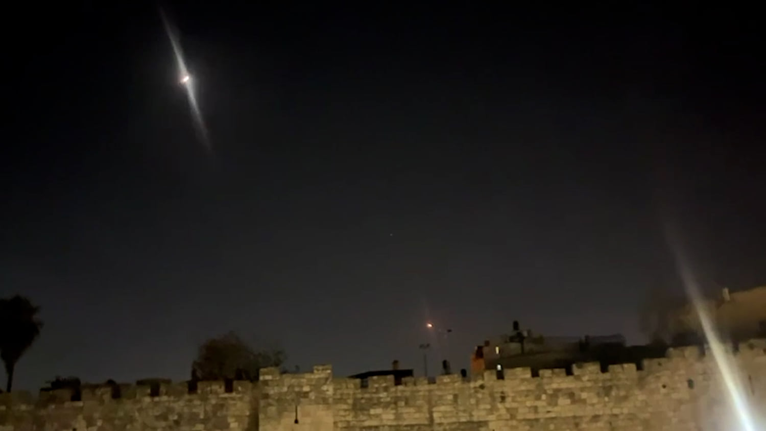 Video shows lights streaking across the sky in Jerusalem