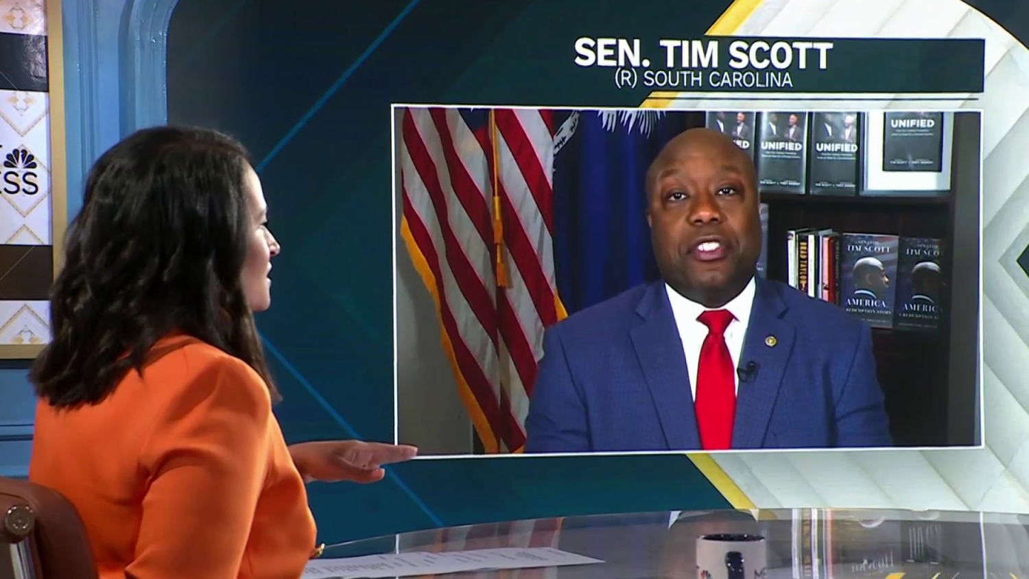Tim Scott appears to back away from federal abortion ban as he campaigns with Trump