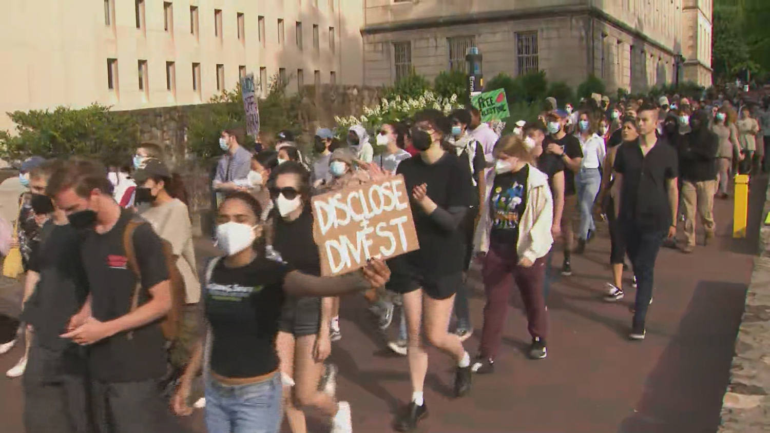 Pro-Palestinian protesters march on UNC-Chapel Hill campus