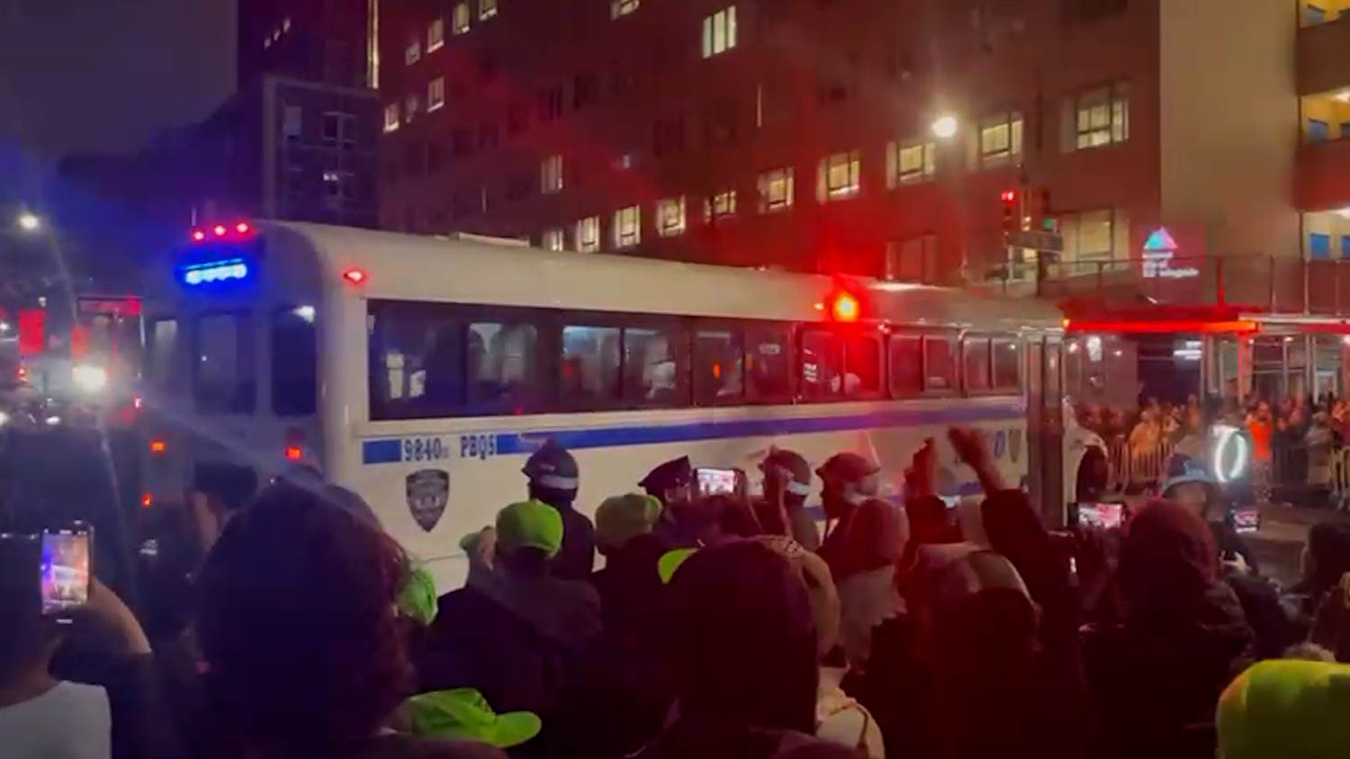 Bus full of detained protesters leaves Columbia's campus