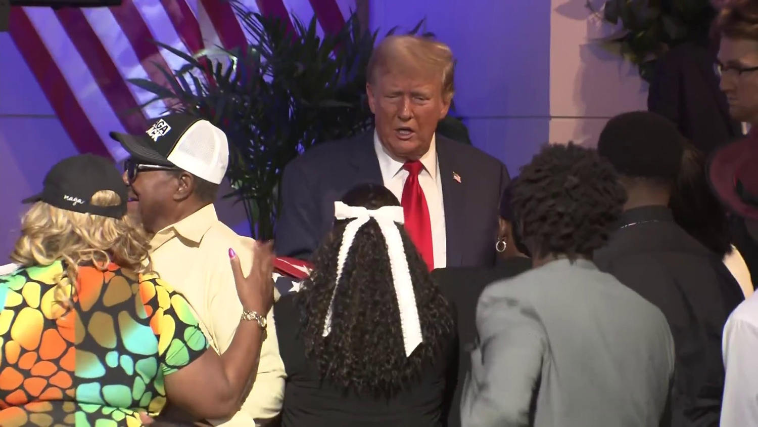 Trump courts Black voters at church in Detroit