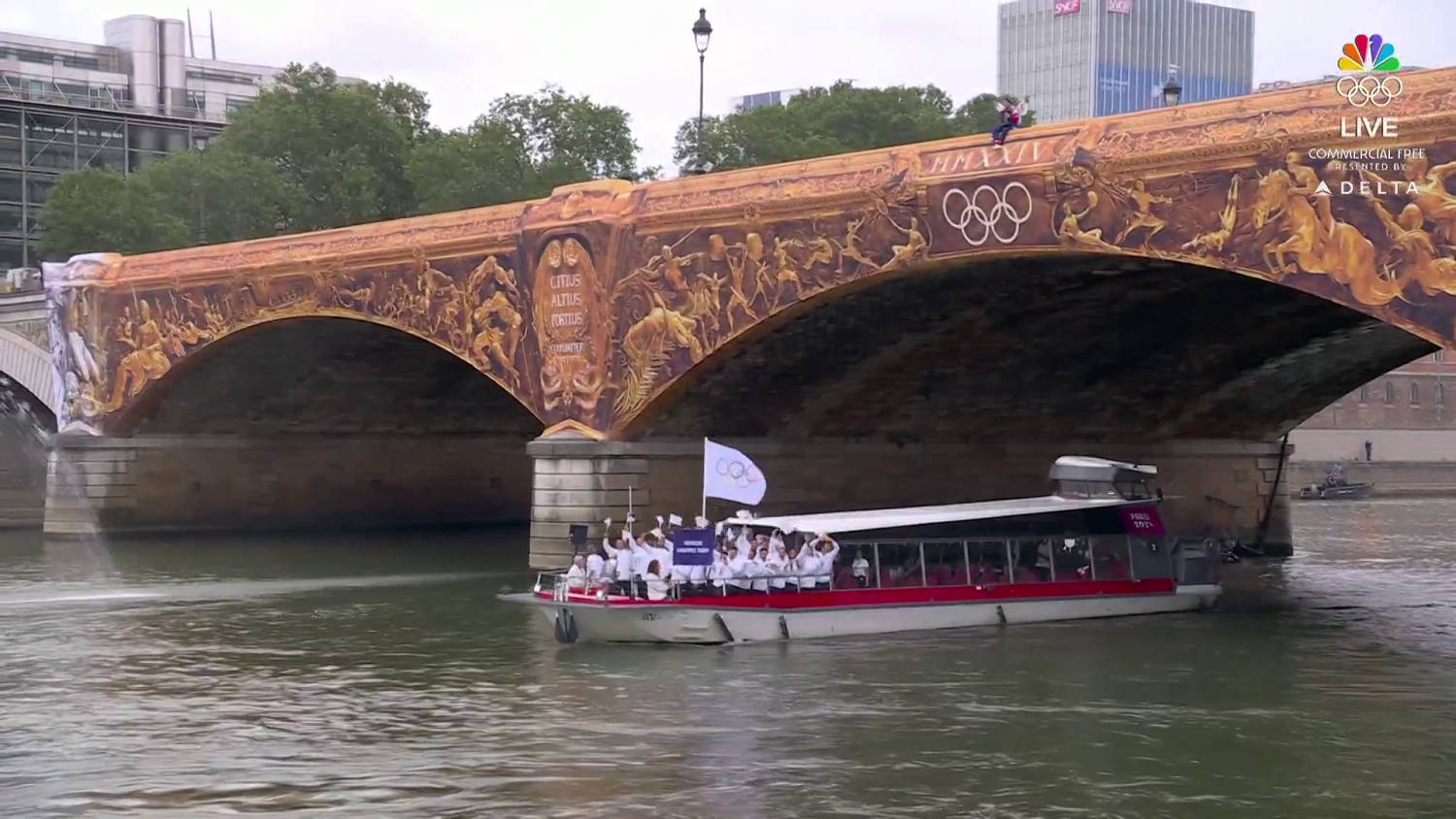 Refugee Olympic Team travels down Seine River at opening ceremony