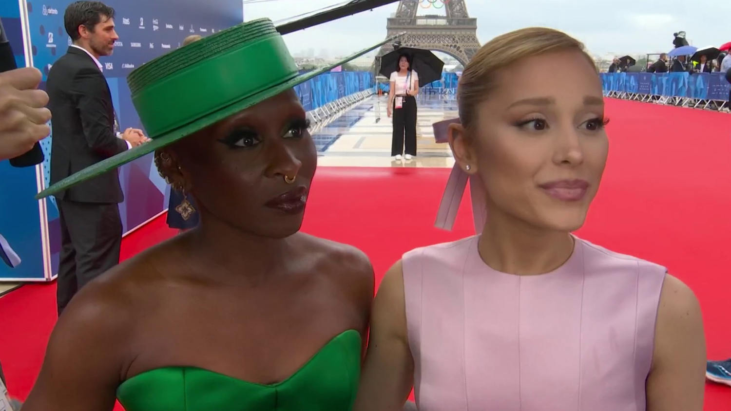 'Wicked' stars Ariana Grande and Cynthia Erivo tease upcoming film at Paris Olympics