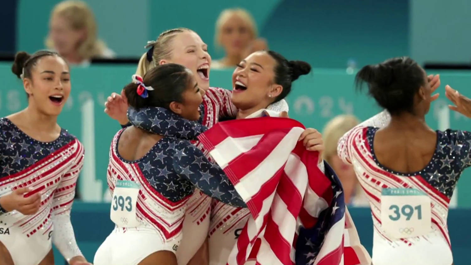 Team USA takes gold in women's gymnastics
