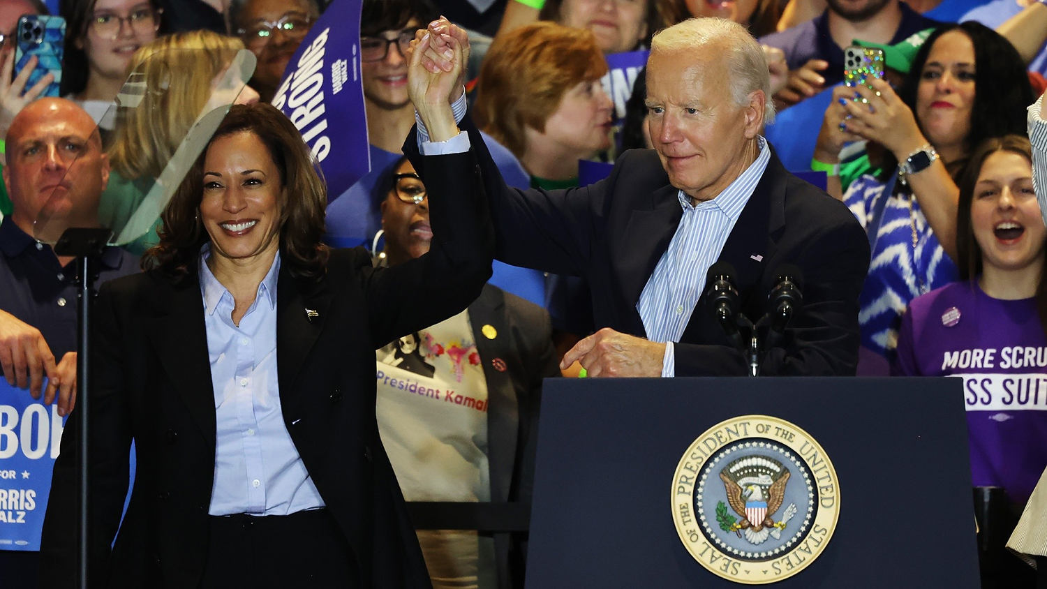 Harris and Biden campaign in Pennsylvania to court union workers