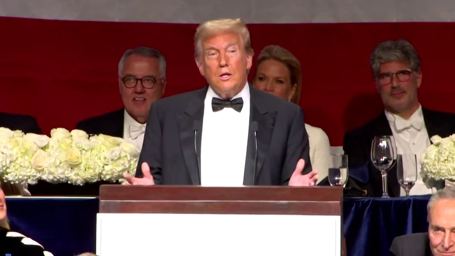 Donald Trump thanks Melania Trump during the Al Smith dinner