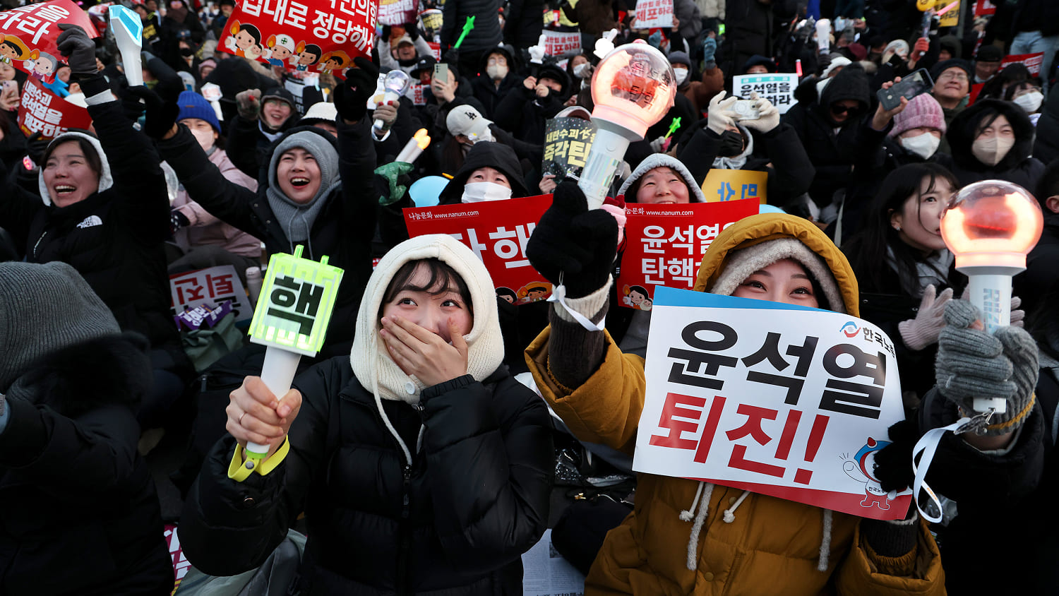 Thousands celebrate as South Korean President Yoon impeached