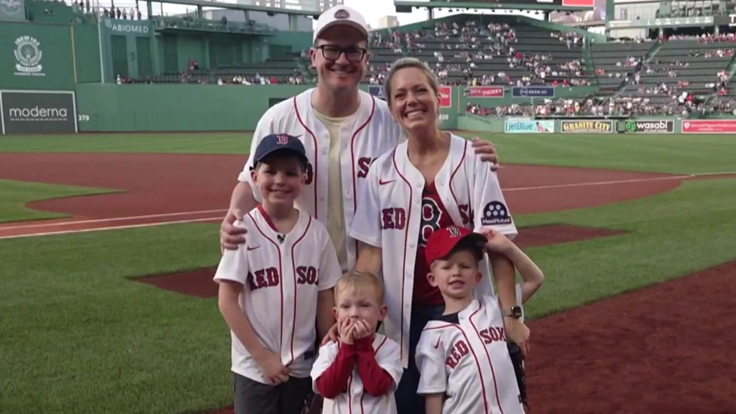 Dylan and Cal raise awareness for celiac at Fenway Park