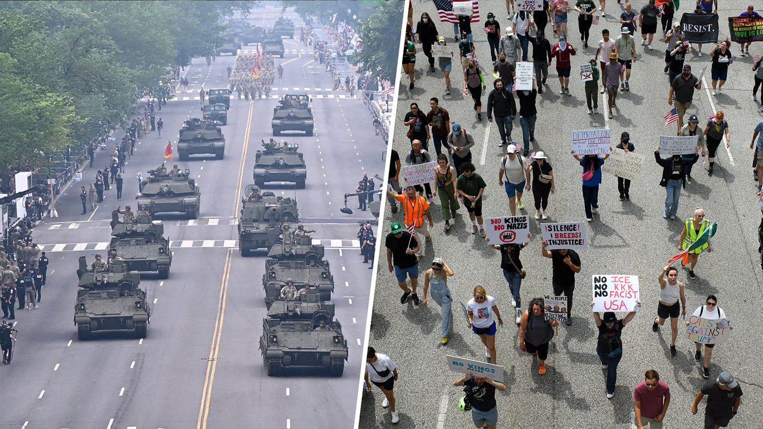 Trump Hosts Army Parade Amid Mass Protests Across the Country