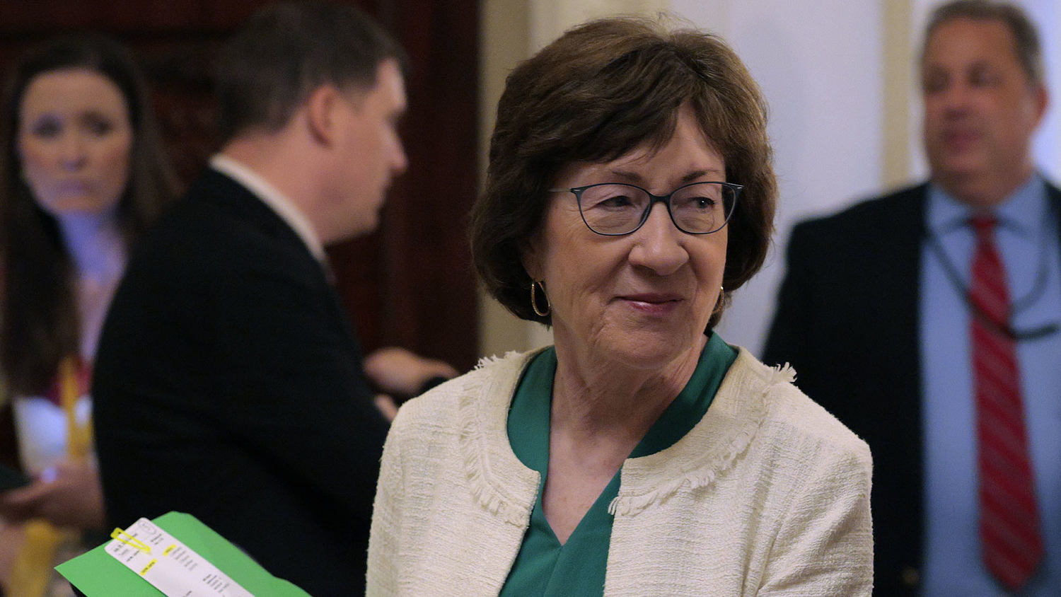 Sen. Collins met with 'shame' chants at ribbon-cutting event