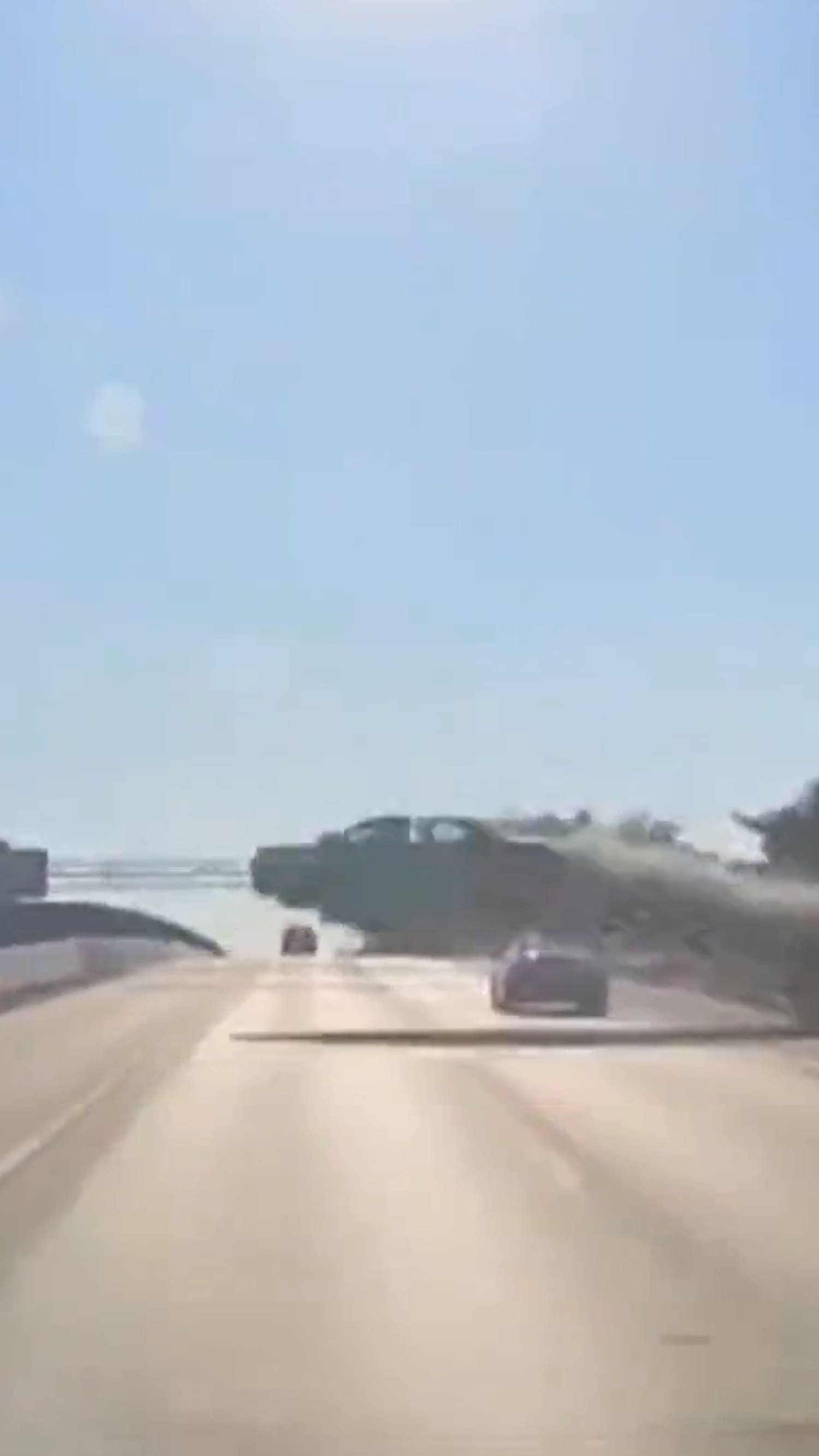 Car goes airborne over Long Island highway