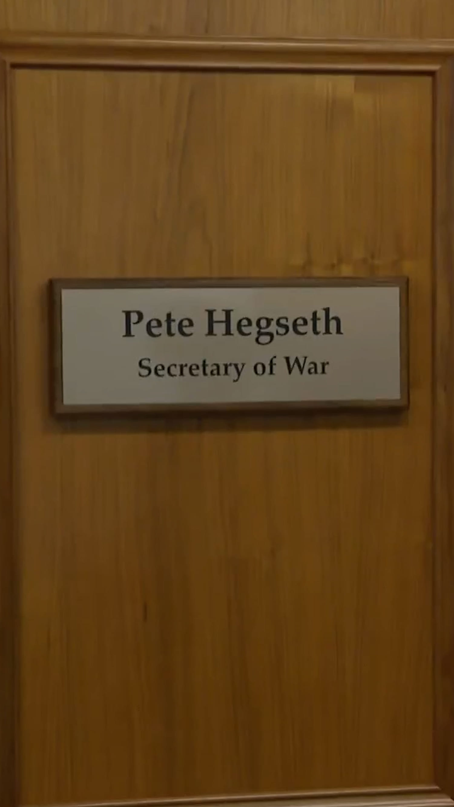 Dept. of Defense signage changed to ‘Dept. of War’