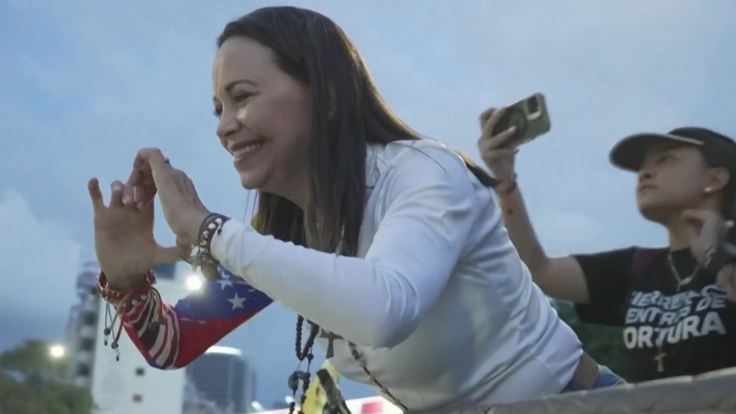 Venezuelan opposition leader María Corina Machado speaks out against Maduro regime