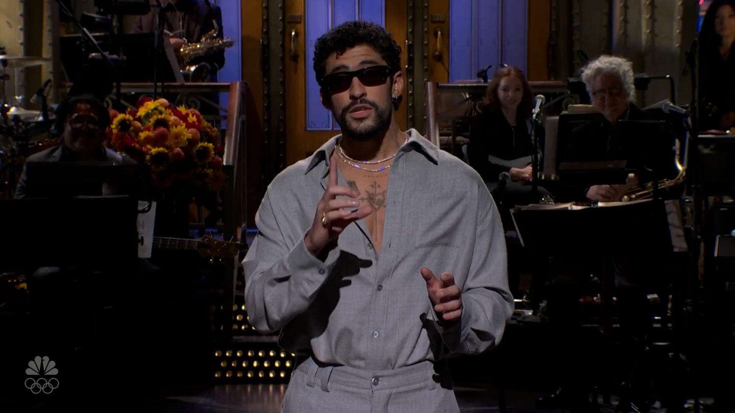 Bad Bunny jokes about Super Bowl and speaks Spanish during 'SNL' monologue