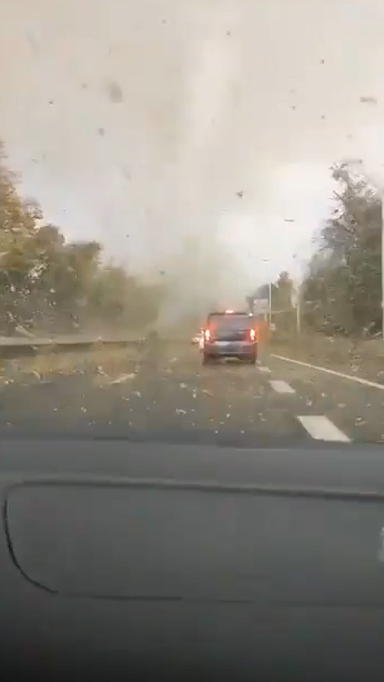 Suspected tornado tears through the outskirts of Paris