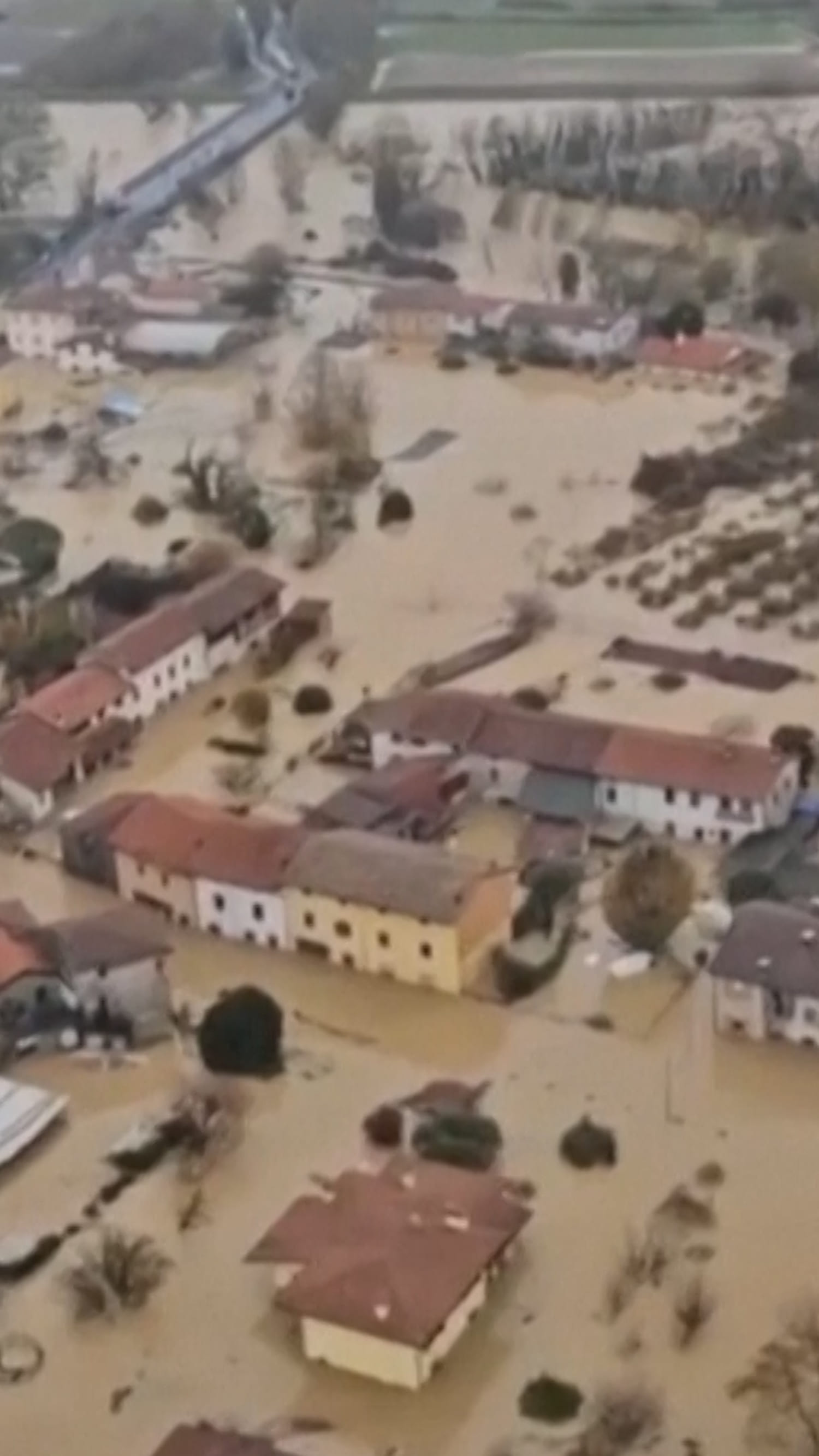 Homes collapse in Italy following flooding