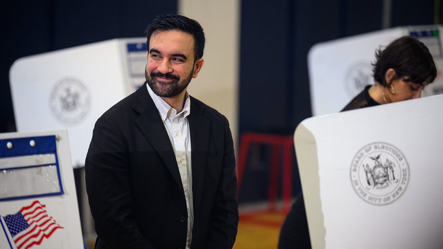 Mamdani casts his ballot in New York alongside his wife