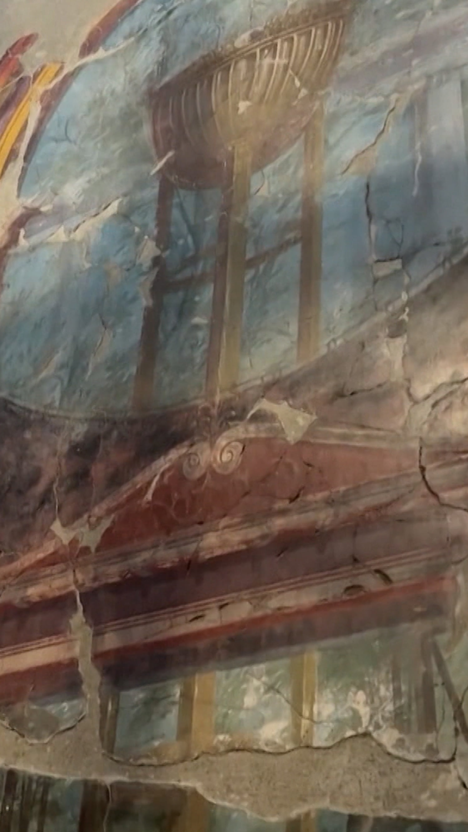 Archaeologists reveal ancient frescoes at Pompeii villa