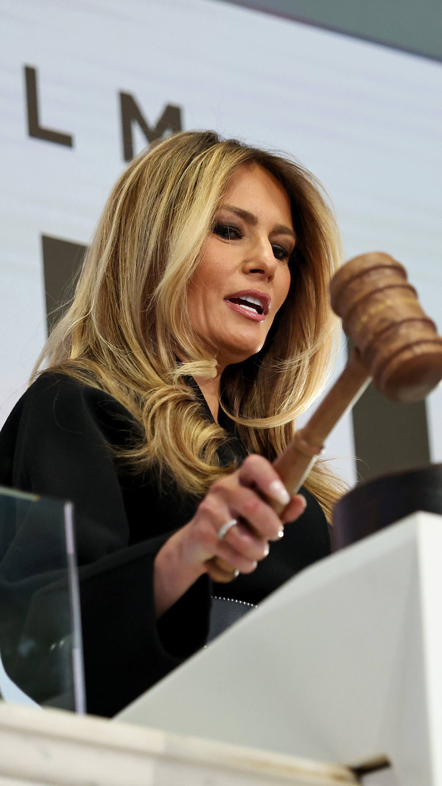 Melania Trump rings New York Stock Exchange opening bell