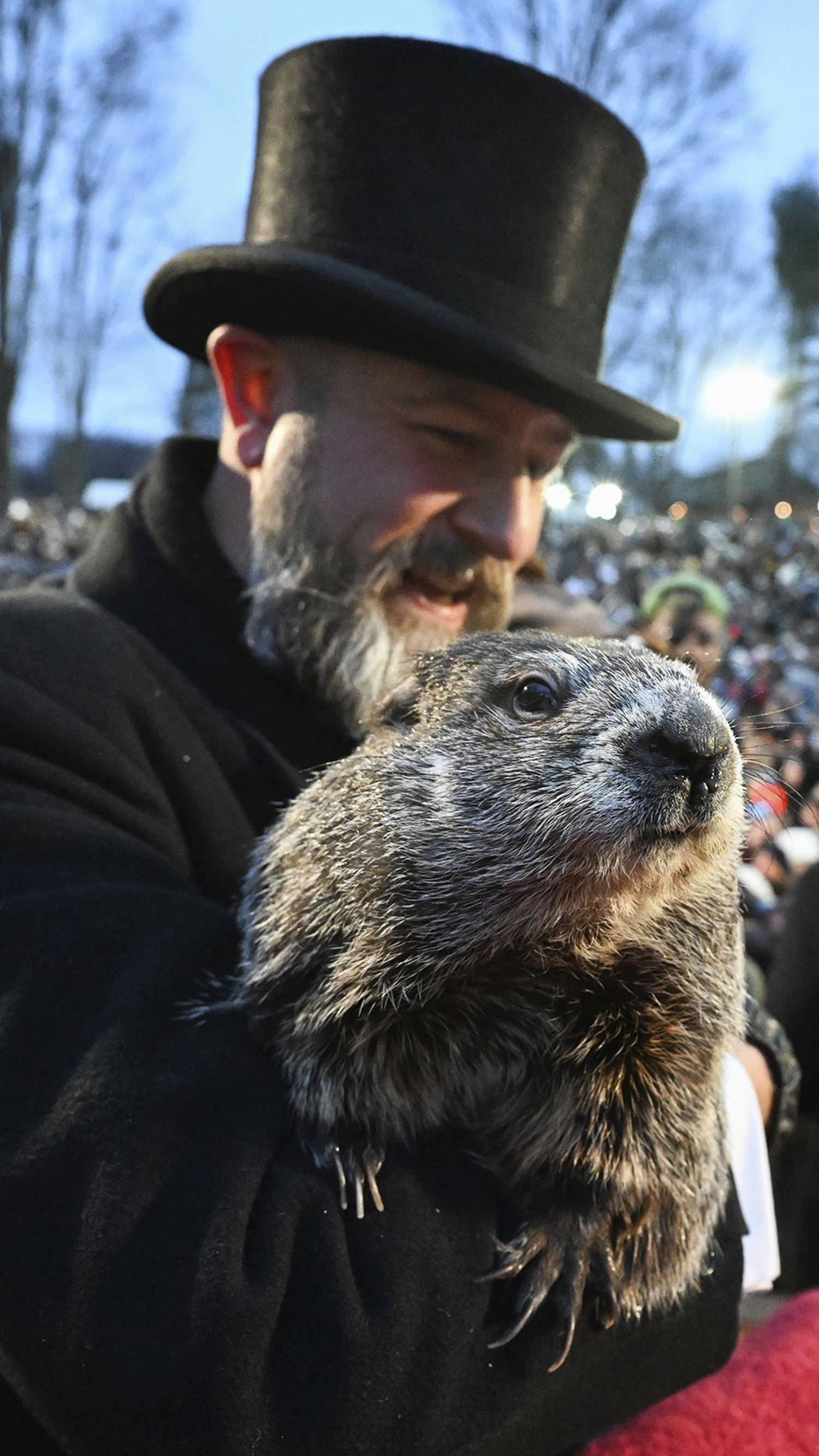 Punxsutawney Phil makes his Groundhog Day forecast
