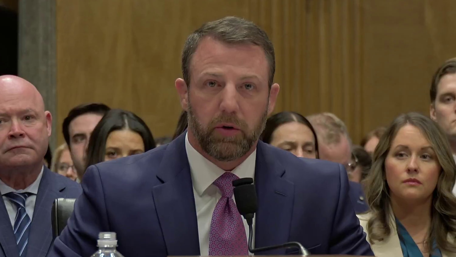 Mullin spars with senators over classified travel