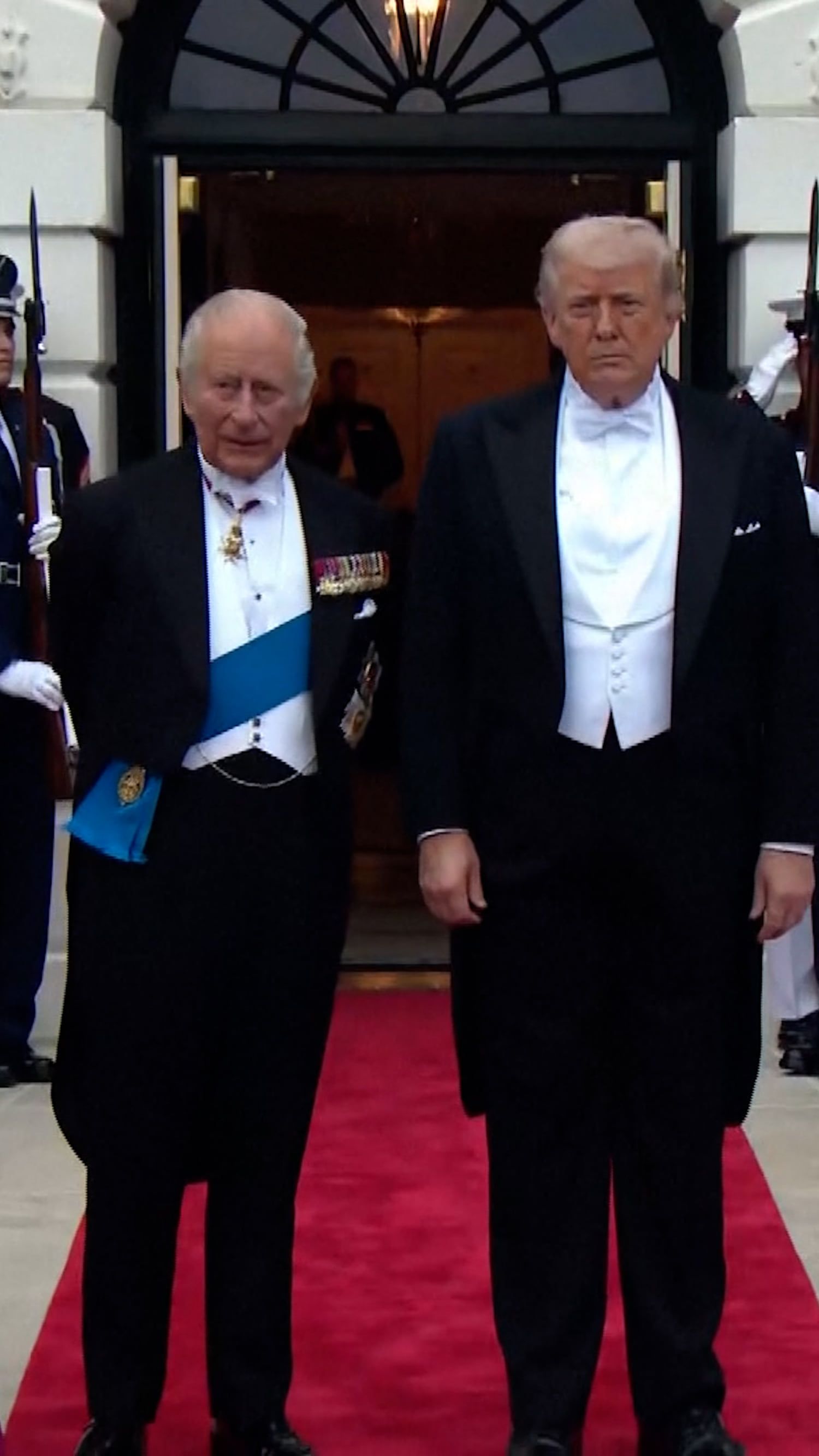 King Charles and Queen Camilla arrive for state dinner