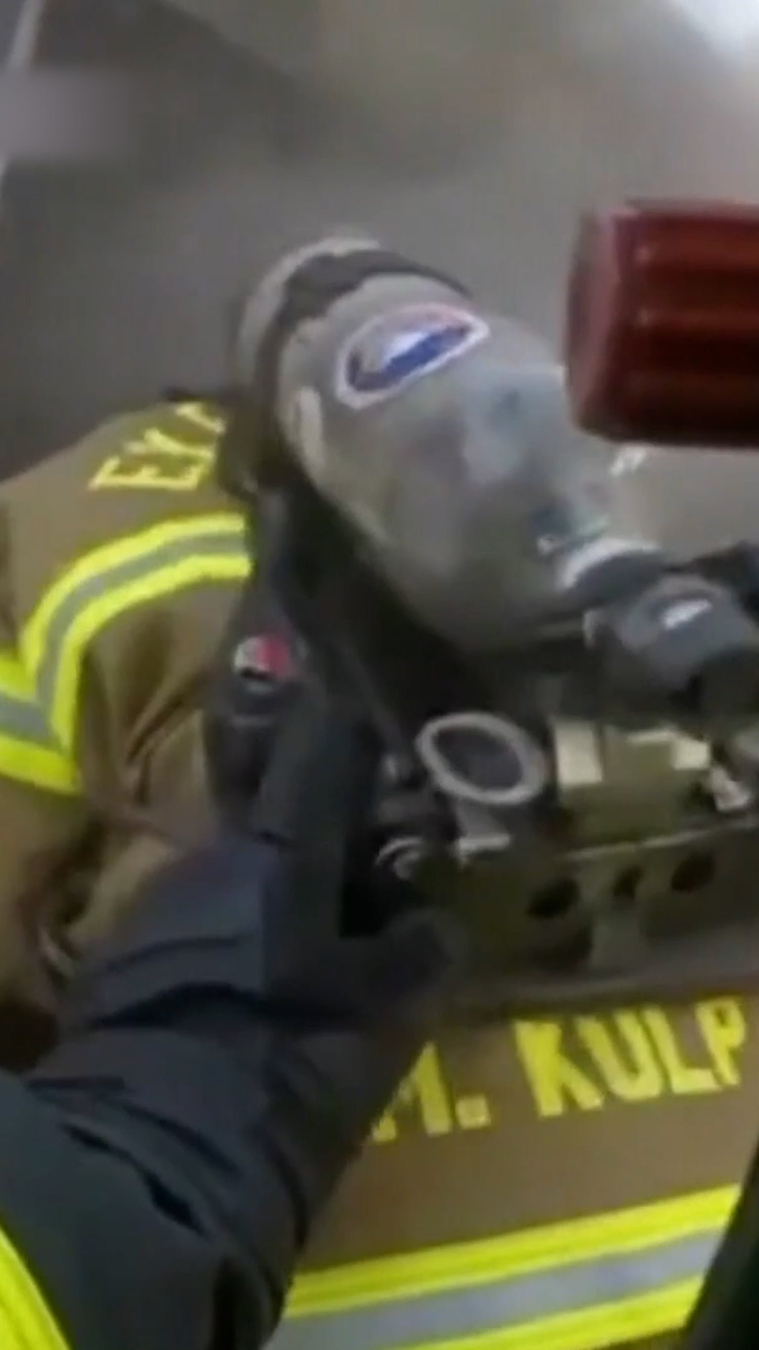 Dramatic rescue from a burning house caught on camera