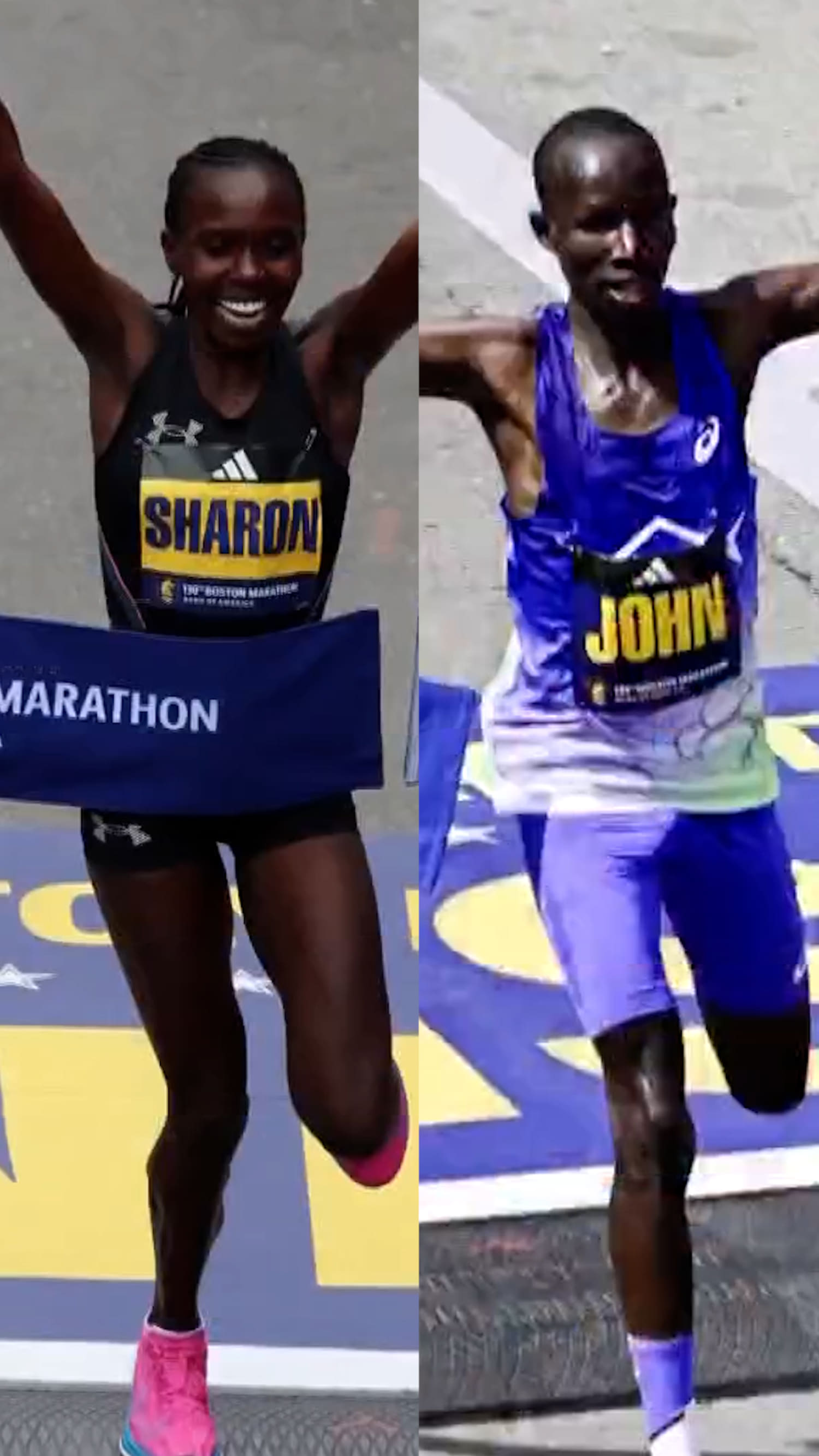 Kenyan’s defend Boston Marathon titles