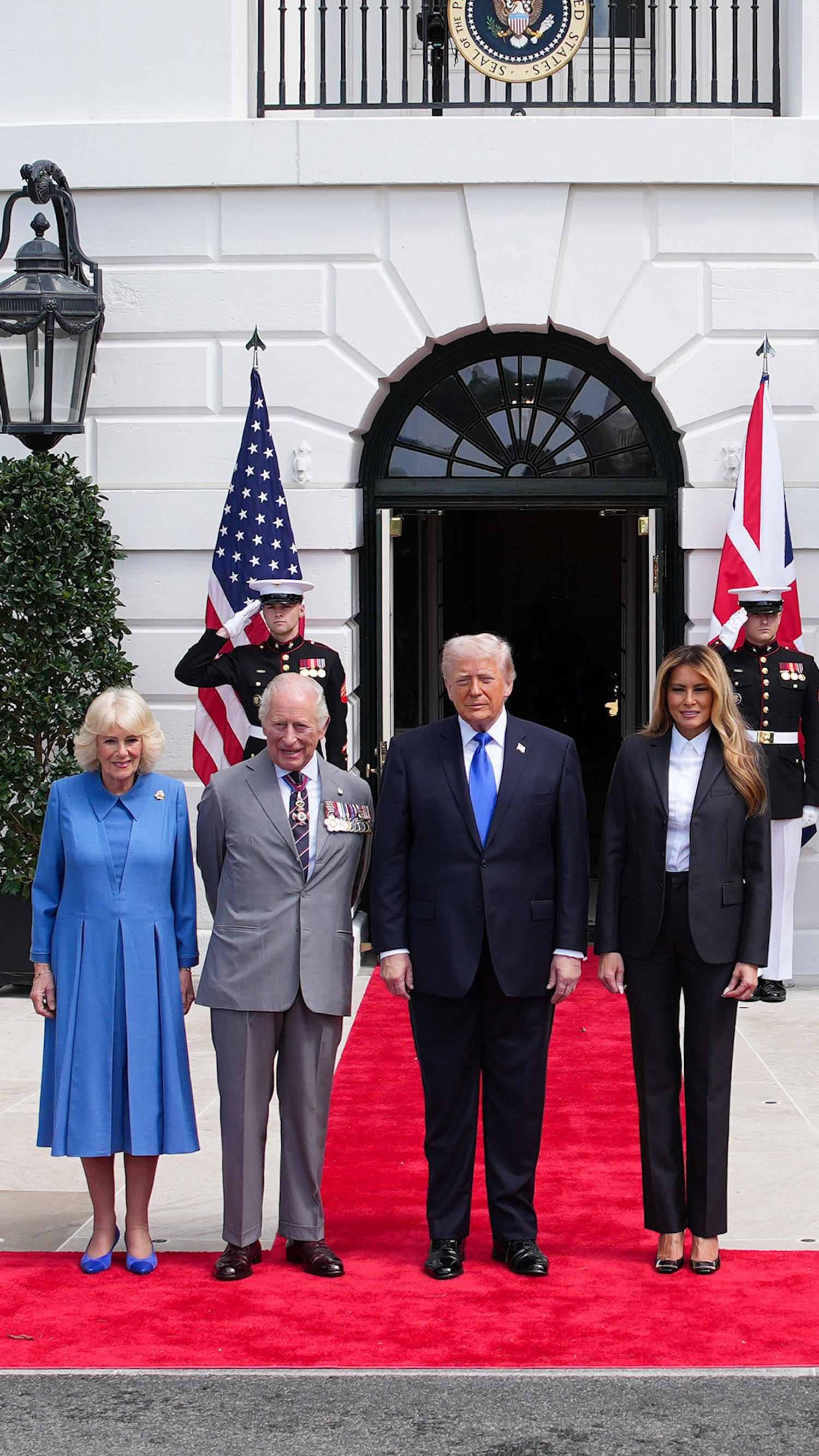 President and first lady say goodbye to king and queen