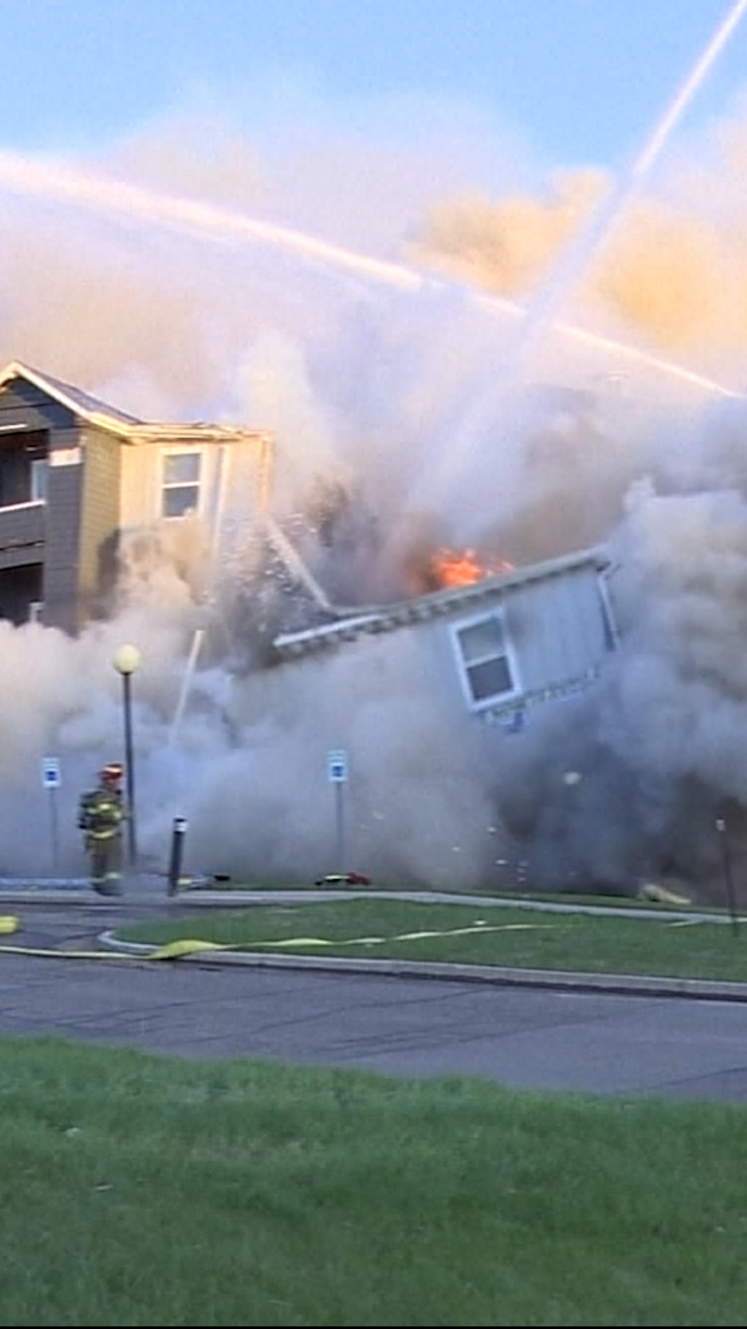 North Dakota apartment building collapses after fire