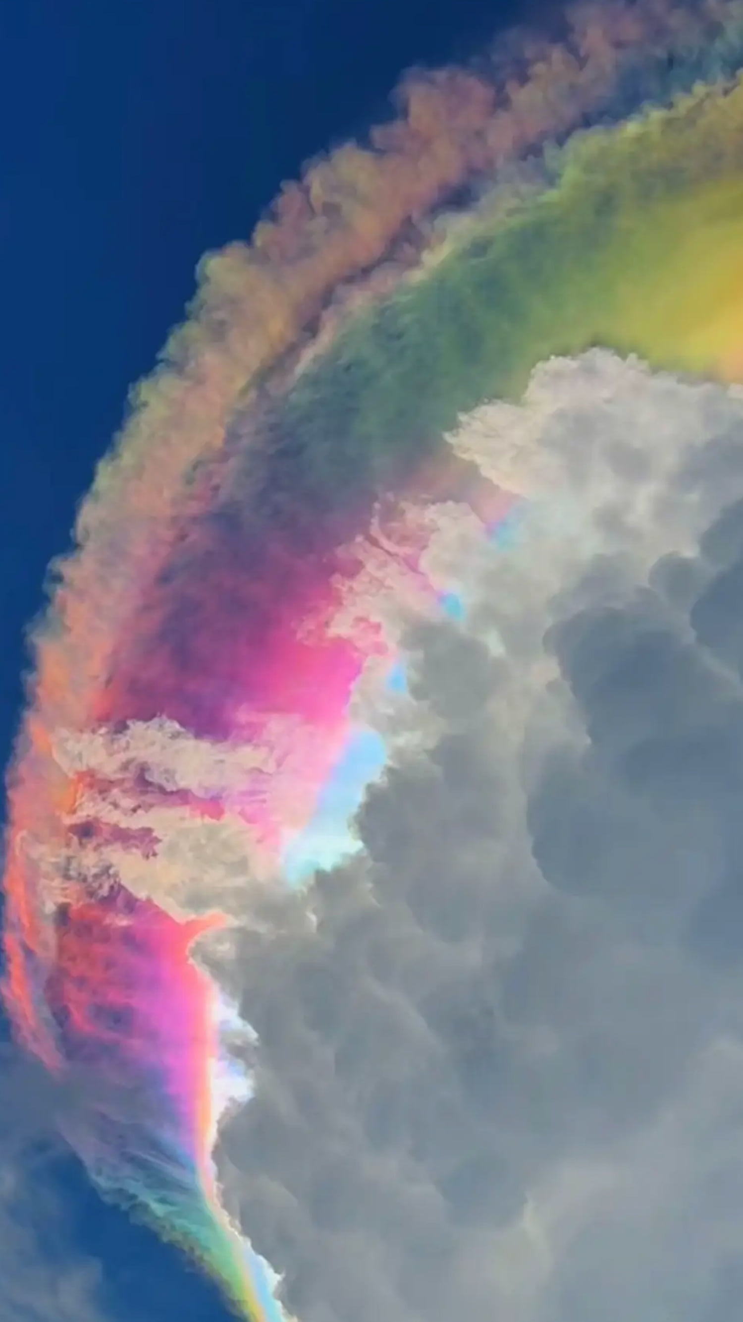 Iridescent rainbow cloud spotted in Indonesia