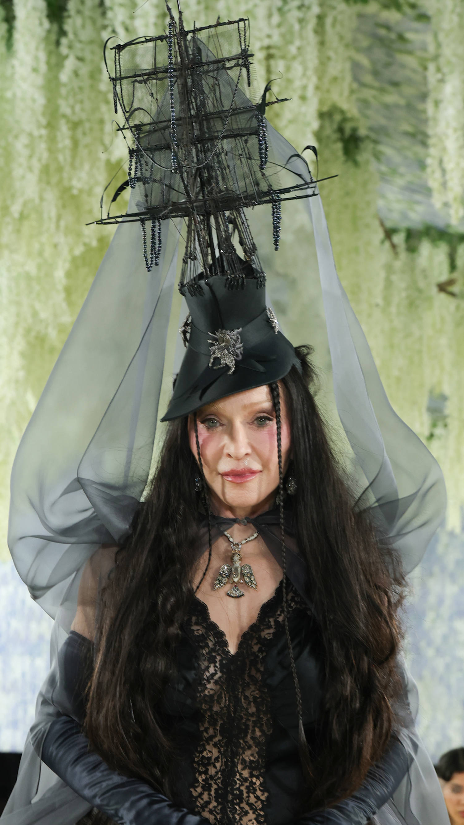 Madonna wows in ethereal black Saint Laurent dress