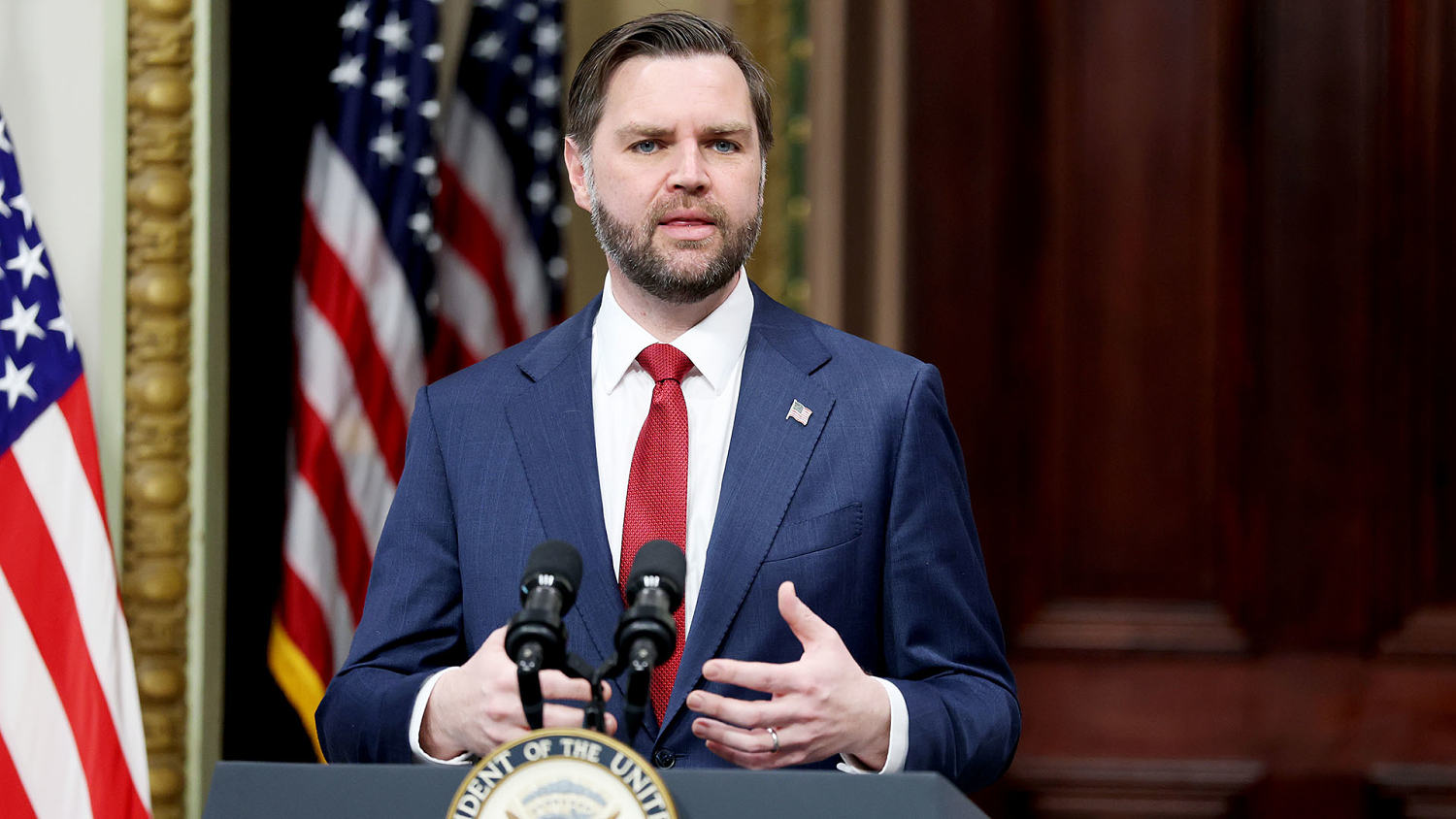 Vance holds press briefing at the White House