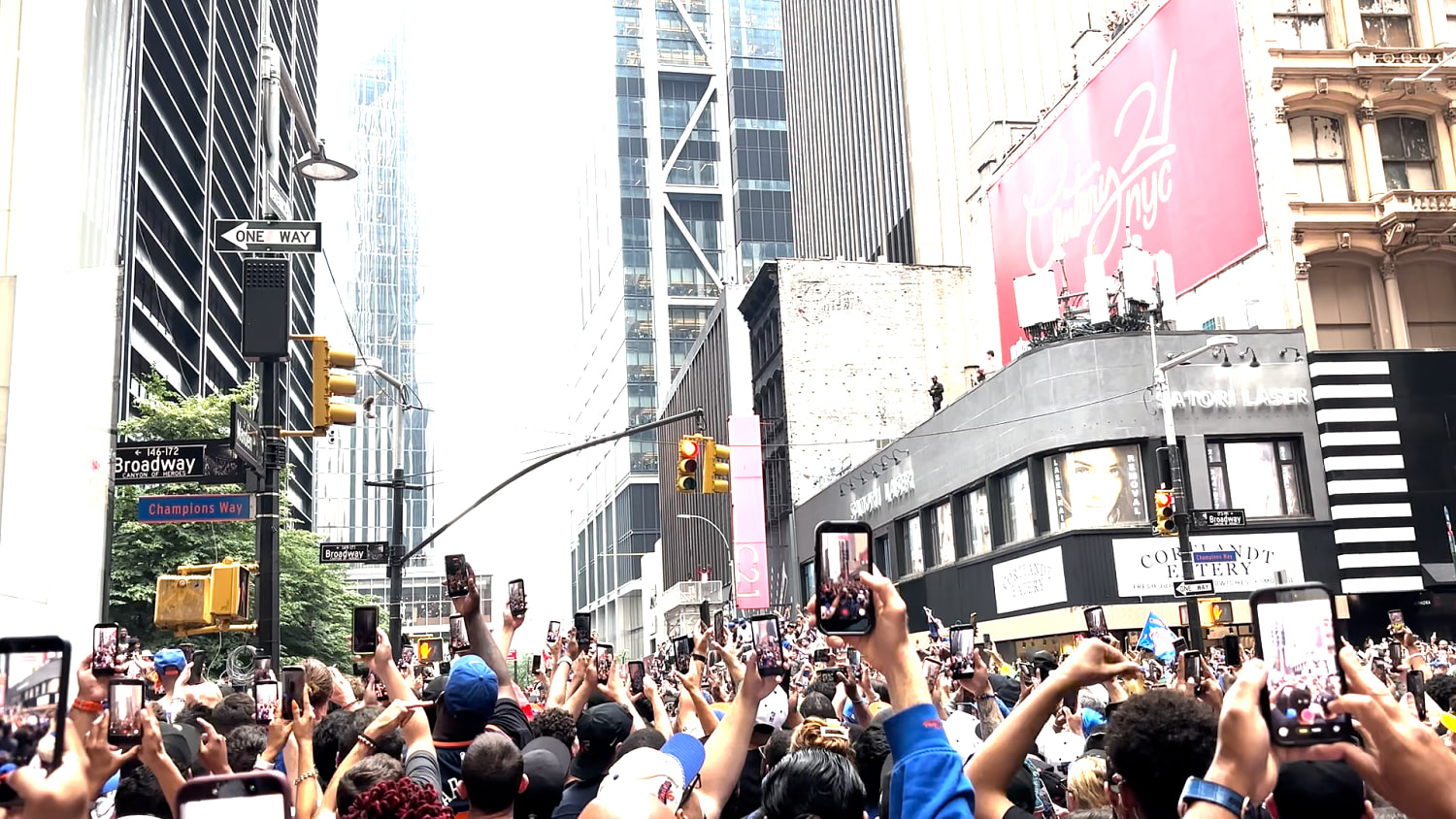 'Let's go Knicks!': Revelers break out into chants