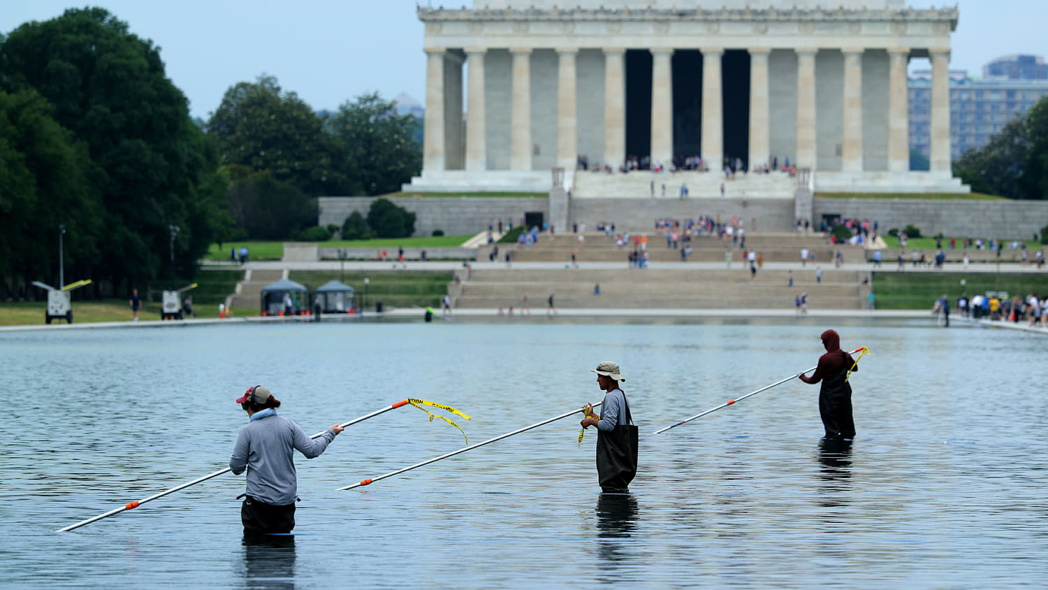 Trump Threatens to Arrest Anyone Who Vandalizes Reflecting Pool