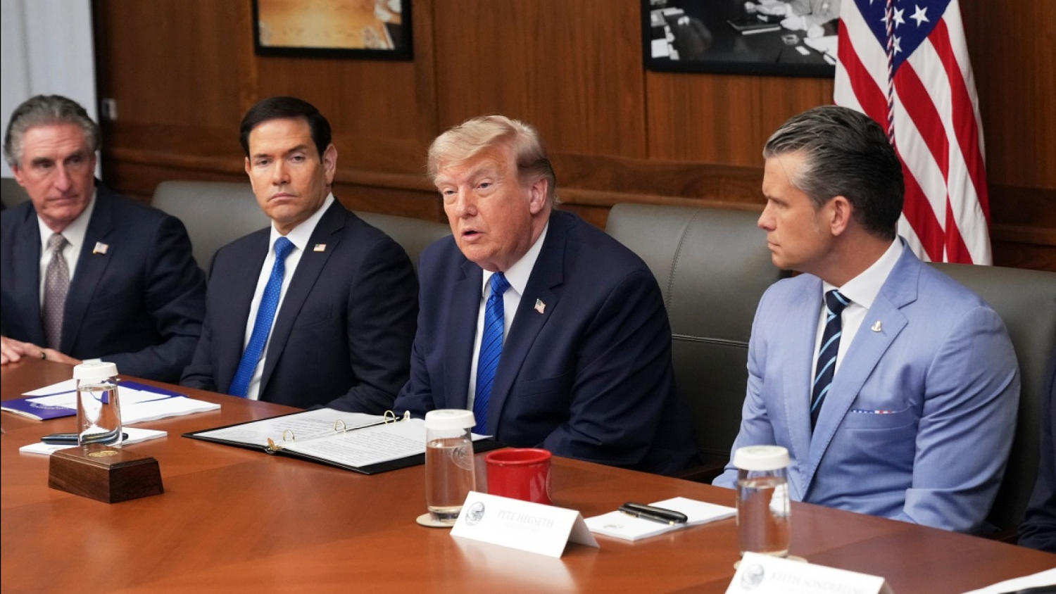 Trump questioned about ‘anti-weaponization’ fund during Cabinet meeting at Camp David