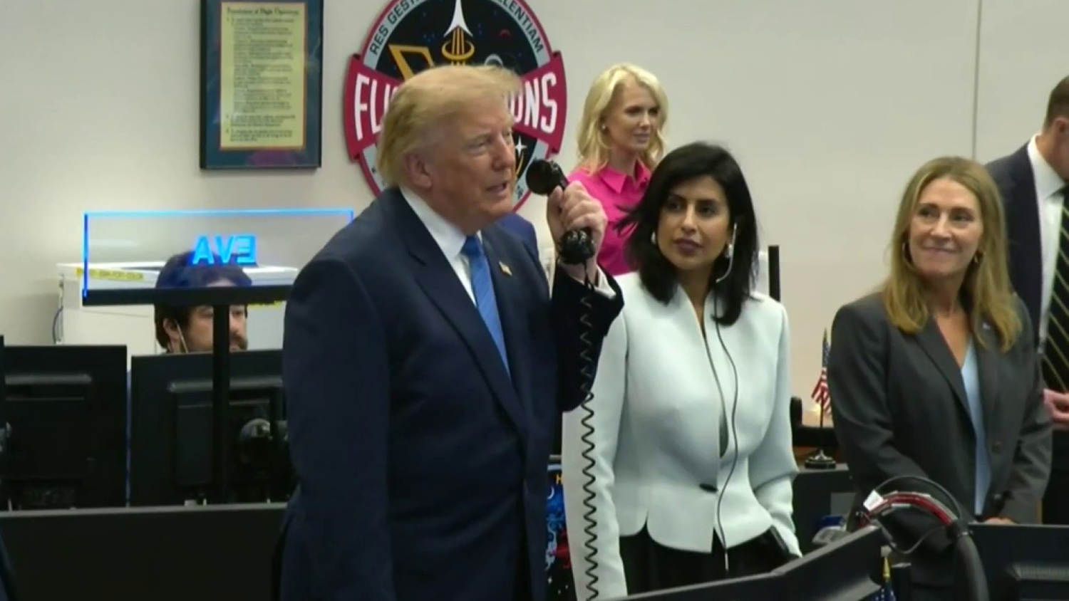 Trump calls into the International Space Station from NASA Mission Control