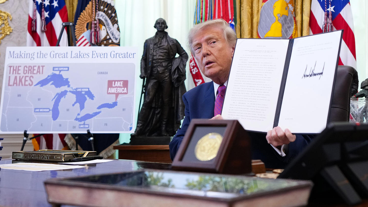 Trump signs executive order to rename Lake Ontario to ‘Lake America’