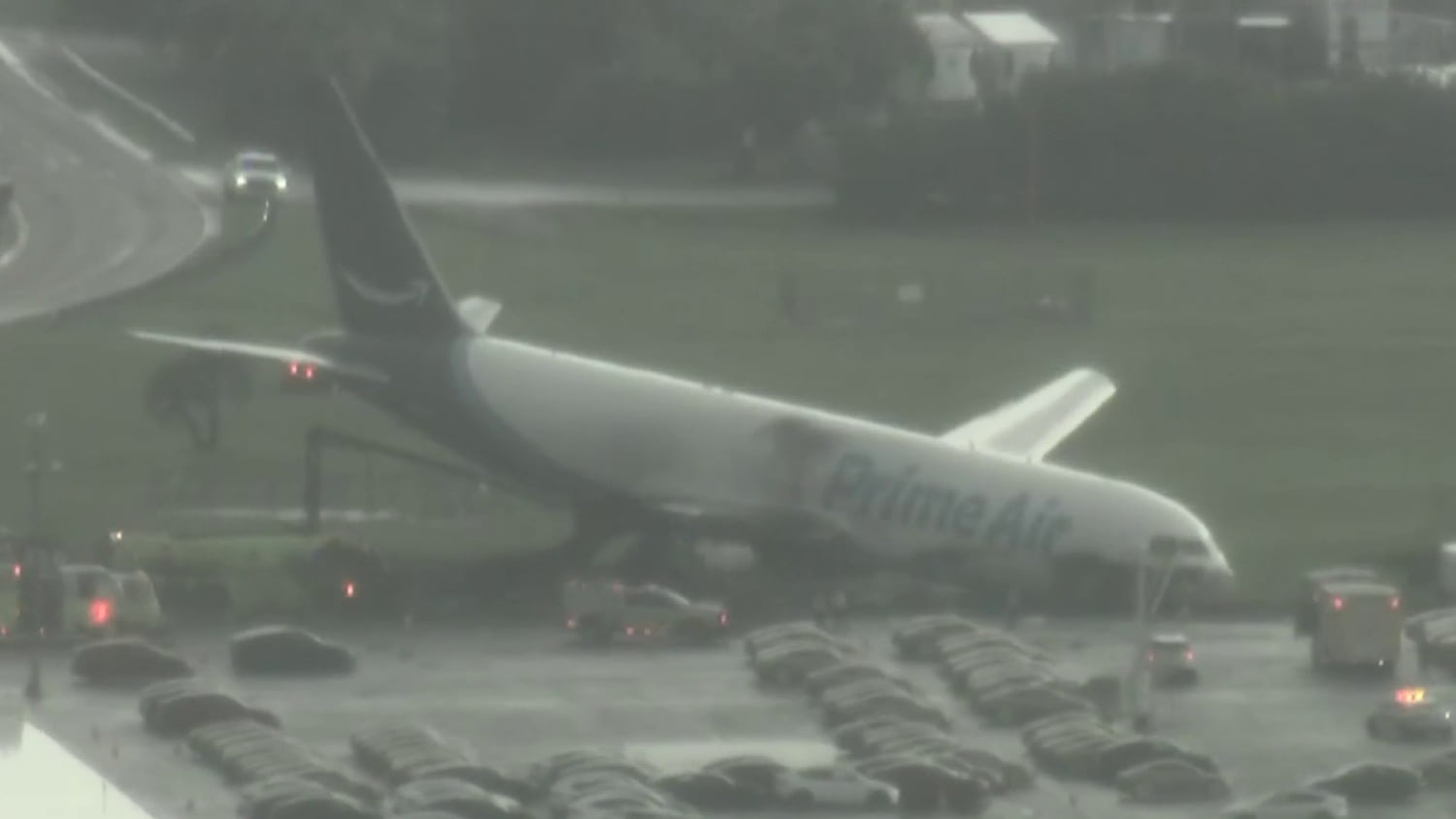 Amazon plane crashes after overrunning runway in Miami