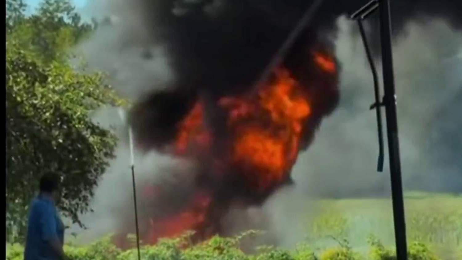 F-16 jet crash triggers evacuations