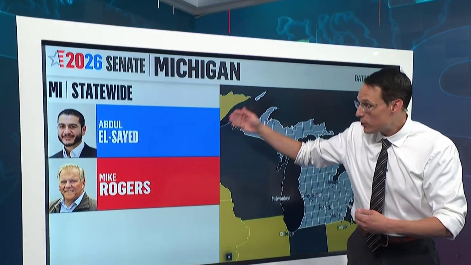 Democrat El-Sayed leads poll in Michigan Senate race