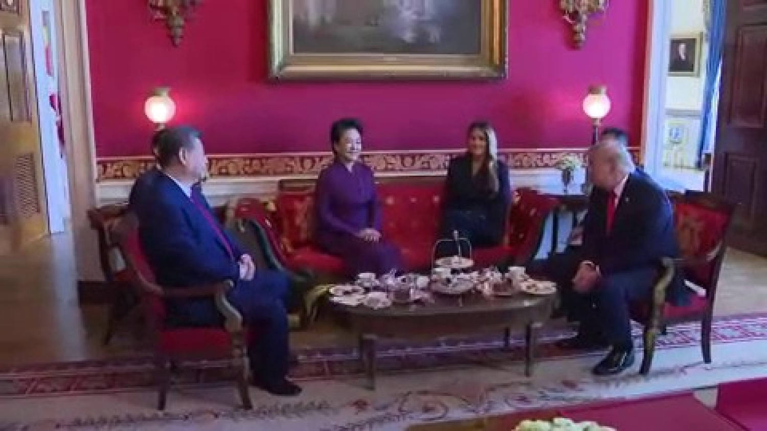 Trump and Xi exchange praise during tea at the White House