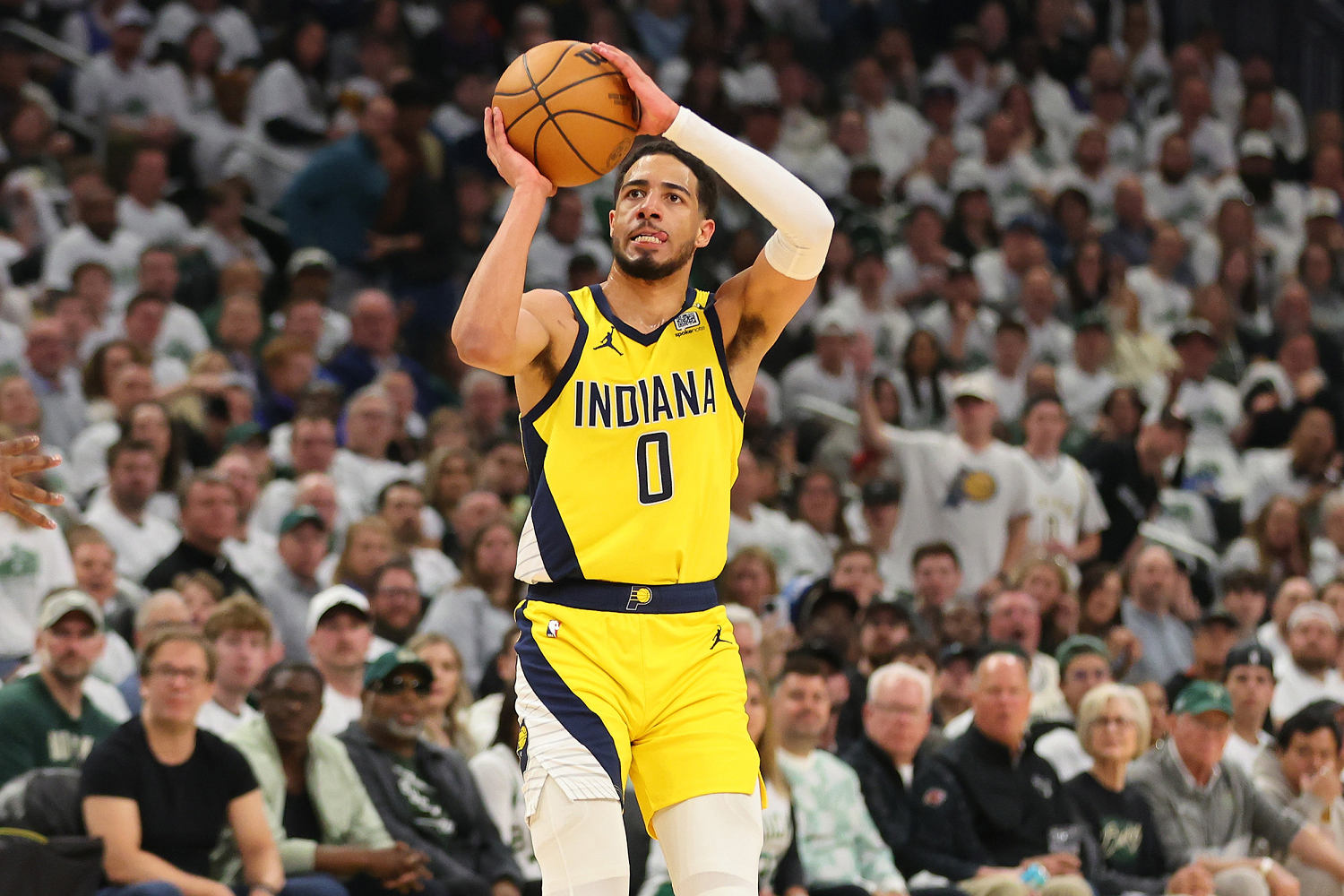 Pacers' star Tyrese Haliburton says rival fan directed racist slur at his brother during playoff game