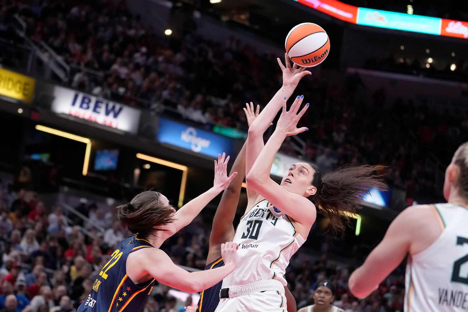 Fever fall to Liberty 102-66 at Caitlin Clark’s home debut