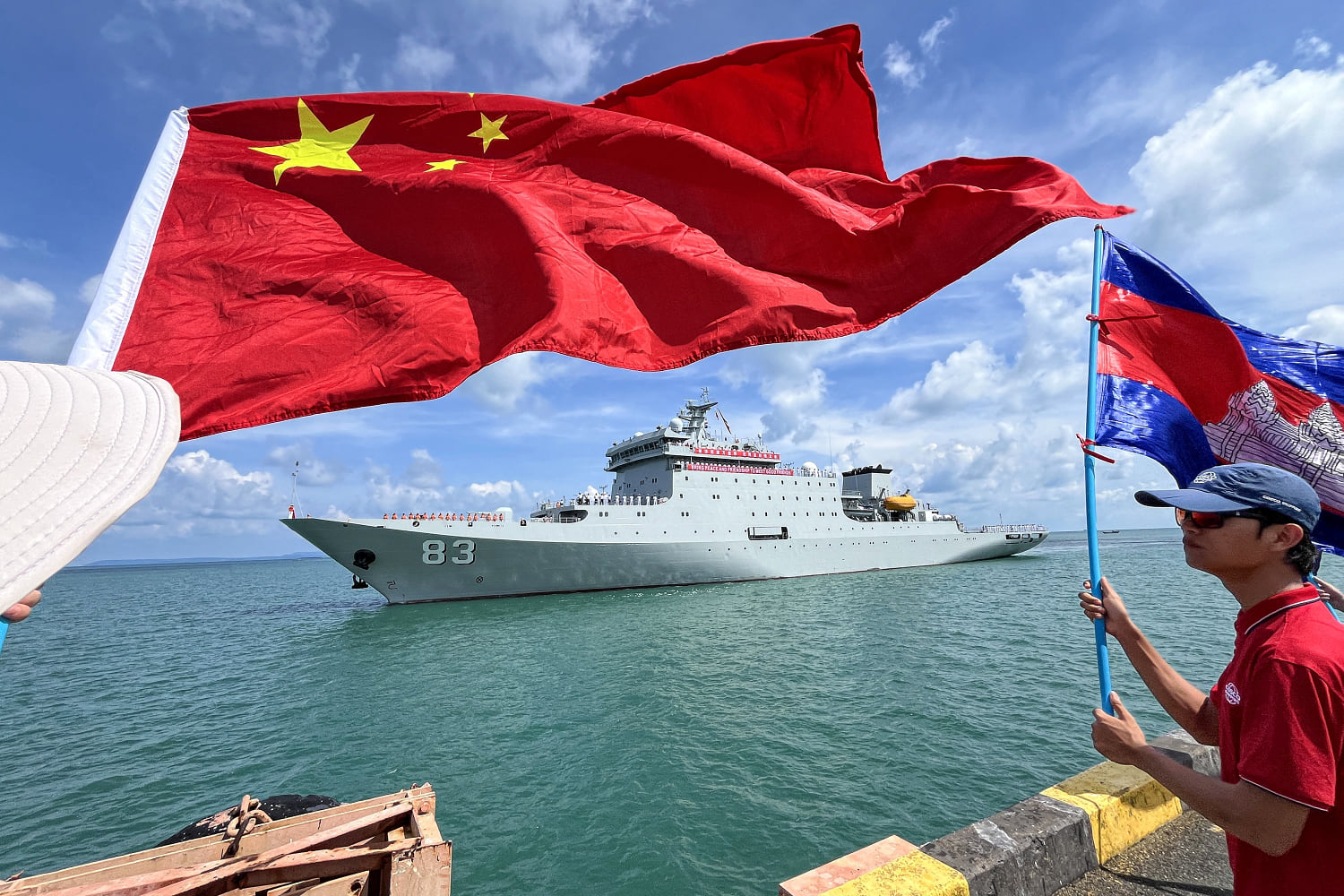 China promises 'friendship' as two warships dock in Cambodia