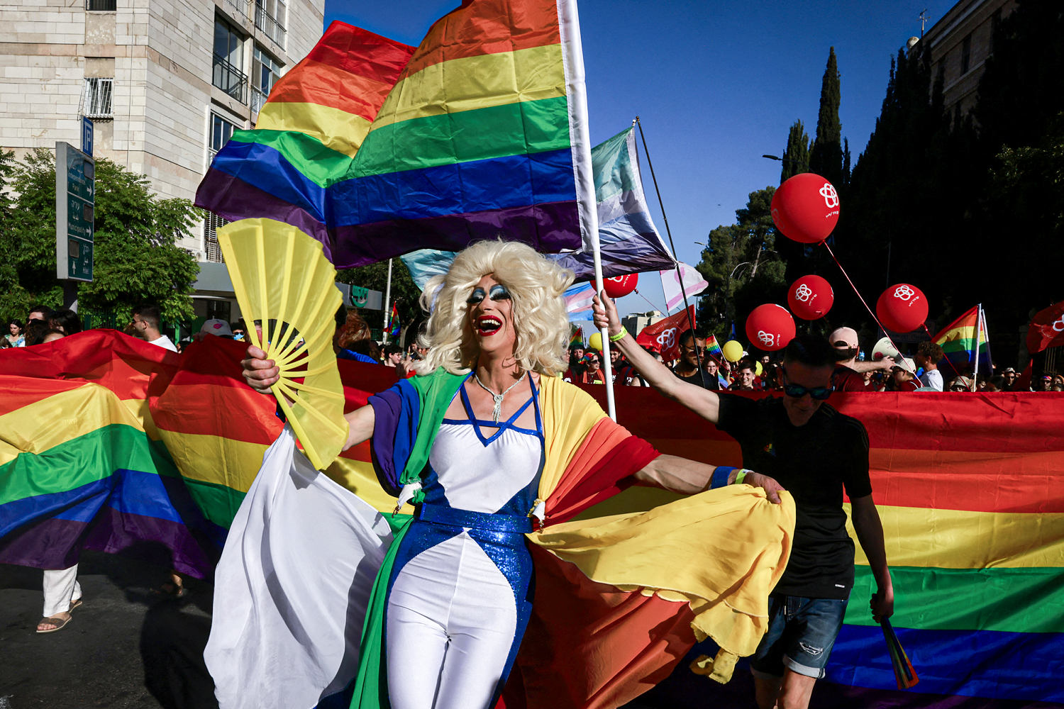 Thousands march in a subdued Jerusalem gay pride parade
